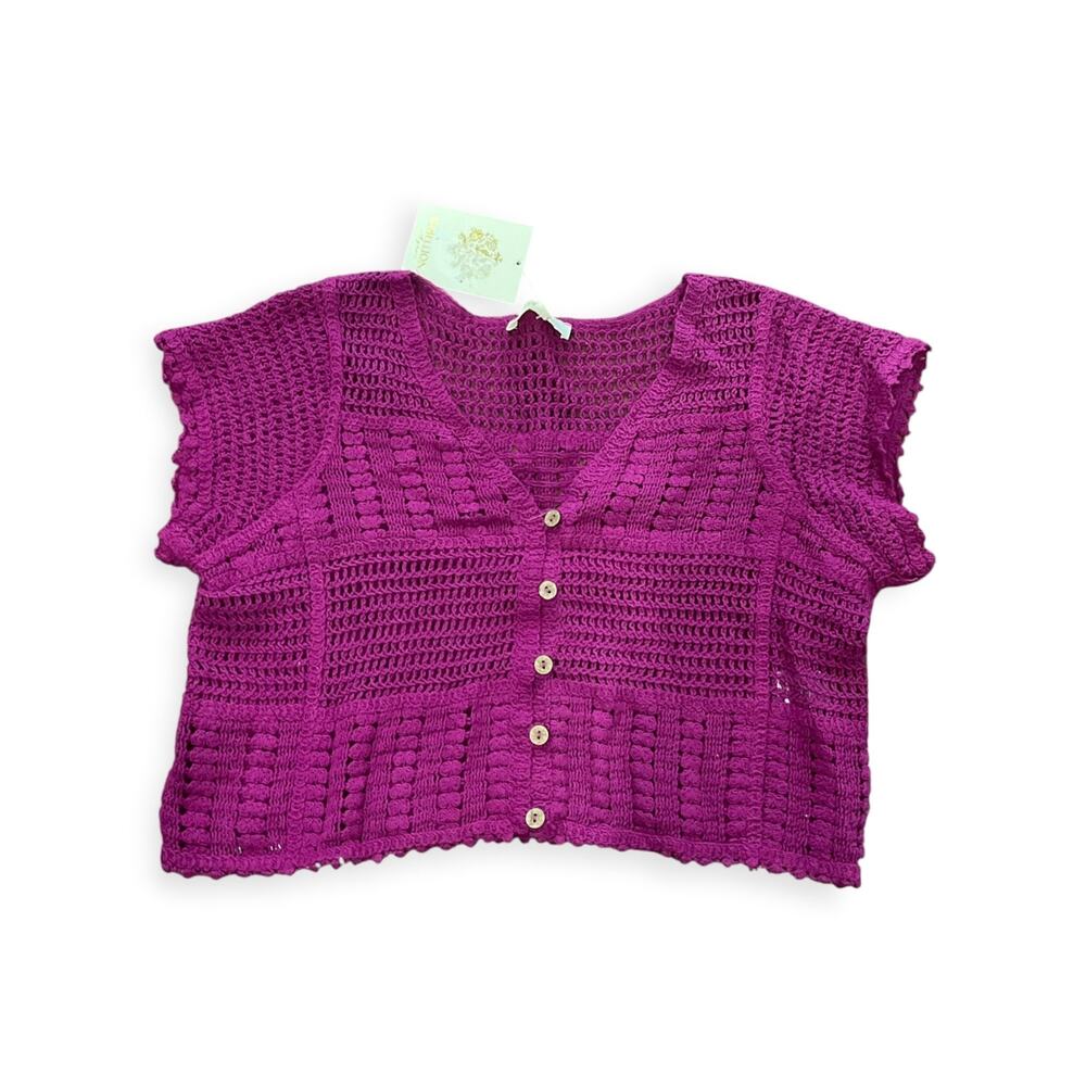 Crotchet Rebellion Sweater Women XL 100% Cotton NWT